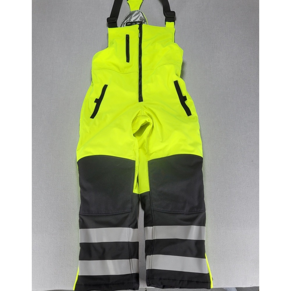 Refrigi Wear HiVis Bib Overalls Mens Small Softshell Insulated Reflective Safety